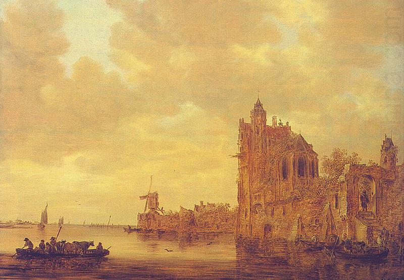 River Landscape with Pellekussenpoort, Utrecht and Gothic Choir, Jan van de Cappelle